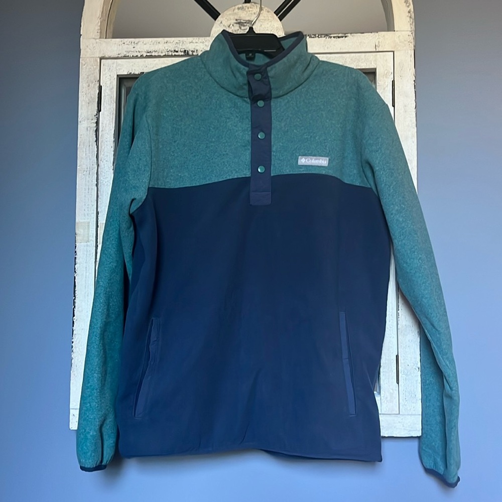 Columbia Snap Fleece Pull Over - M (Blue/Teal)